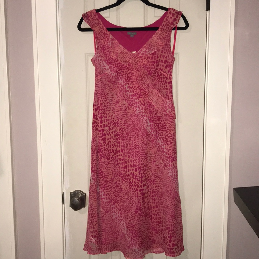 Pink Printed Ruffle Dress